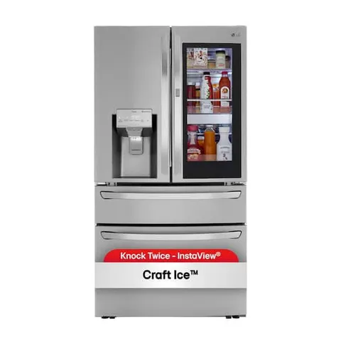 23 cu. ft. Smart French Door Refrigerator InstaView, Door-In-Door & Craft Ice, PrintProof Stainless Steel, Counter Depth