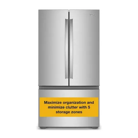 36 in. 24 cu ft. True Counter Depth French Door Refrigerator in Print Resistant Stainless with Interior Water Dispenser