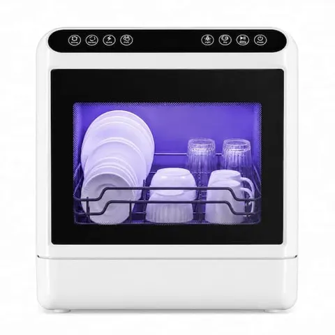 18 in. Countertop Dishwasher in White with 4-Cycles, 5-Place Settings and 360° Dual Spray