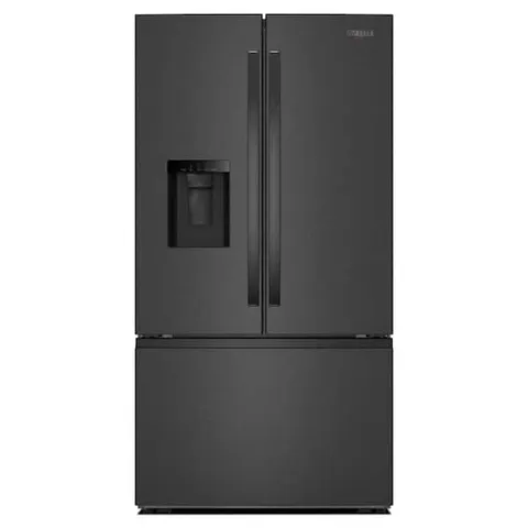 36 in. 30 cu. ft. Standard Depth French Door Refrigerator in Print Resist Black-Stainless with Dual Ice Makers