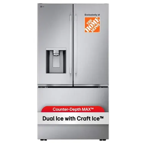 26 cu. ft. Counter-Depth MAX 3-Door French Door Refrigerator with Ice and Water Dispenser, Craft Ice, Stainless Steel