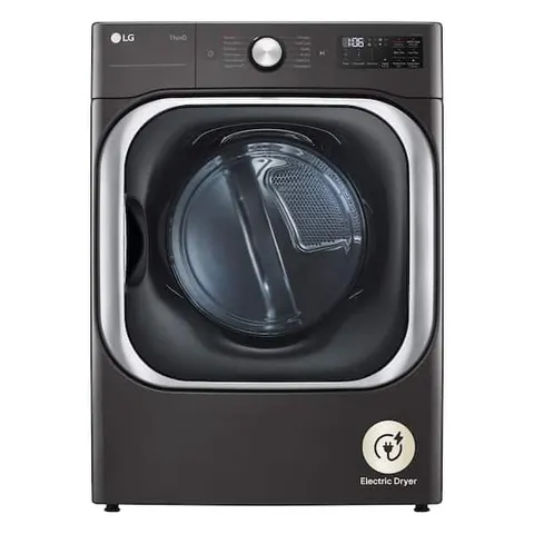 9.0 cu. ft. Vented SMART Stackable Electric Dryer in Black Steel with TurboSteam and Sensor Dry Technology