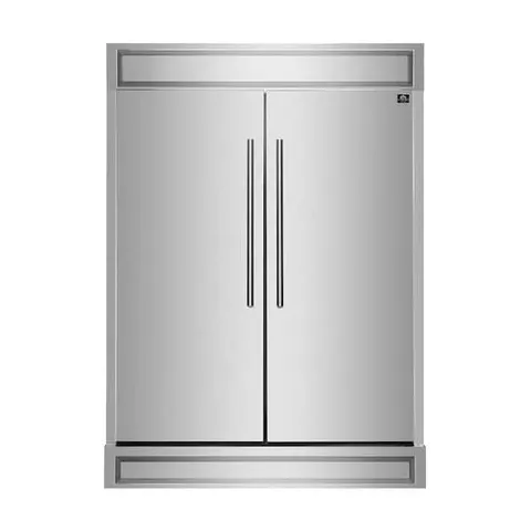 Maderno 2-Piece 56 in. Convertible French Door Refrigerator/Freezer in Stainless Steel, 27.2 cu. ft., Decorative Grill