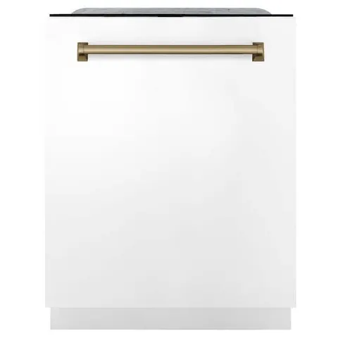 Autograph Edition 24 in. Top Control 6-Cycle Tall Tub Dishwasher with 3rd Rack in Matte White and Champagne Bronze