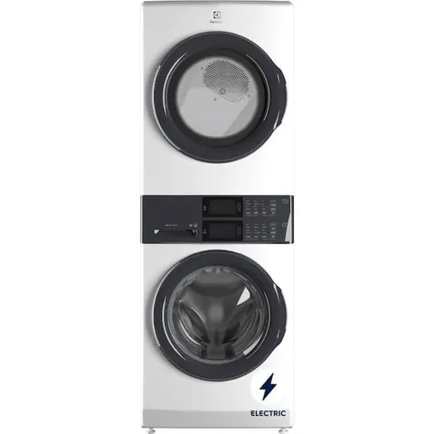 4.4 cu. ft. Stacked Washer and 8.0 cu. ft. Electric Dryer Laundry Tower in White with LuxCare Wash, Energy Star