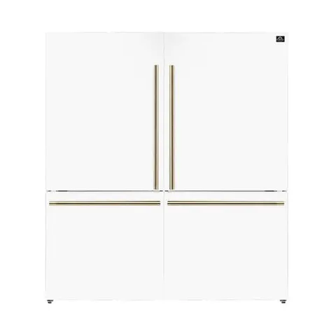 Milano 2-Piece 62 in. Freestanding Bottom Freezer Refrigerator in White, 34.4 cu. ft