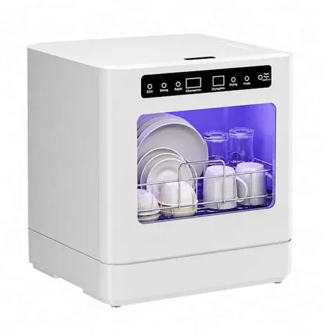 16 in. Countertop Dishwasher in White with 4-Cycles, 5-Place Settings and 360° Dual Spray