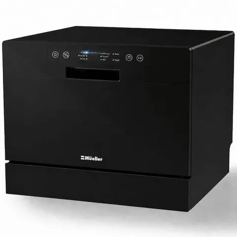 21 in. Professional Digital Portable Countertop Dishwasher with 6 Place Settings in Black
