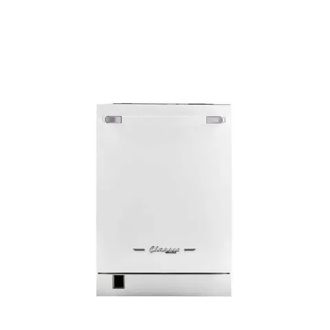 24" Classic Retro Panel Ready Dishwasher in Marshmallow White