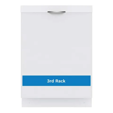 300 Series 24 in. White Top Control Tall Tub Dishwasher with Stainless Steel Tub and 3rd Rack, Quiet 46 dBA