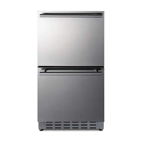 3.4 cu. ft. Under Counter Double Drawer Refrigerator in Stainless Steel, ADA Compliant