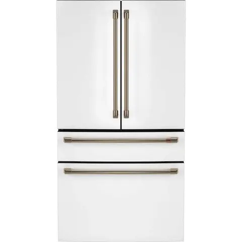 36 in. 23.2 cu. ft. Counter-Depth 4-Door French-Door Refrigerator in Matte White w/ Dual-Dispense AutoFill Pitcher