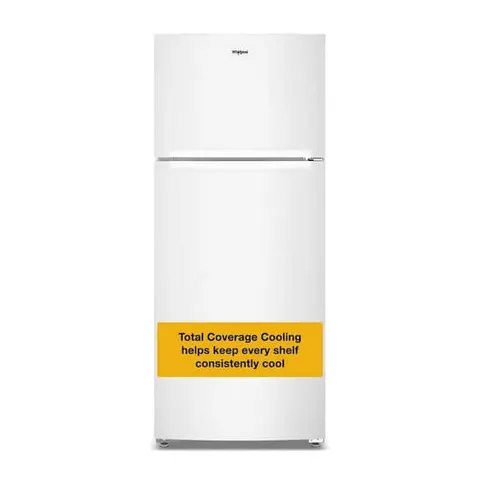 28 in. 18 cu. ft. Freestanding Top Freezer Refrigerator in White with Total Coverage Cooling