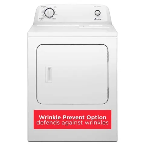 6.5 cu.ft. vented Front Load Electric Dryer in White with Wrinkle Prevent Option