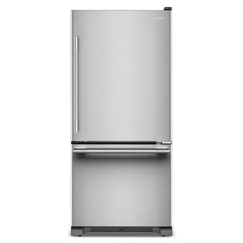 30 in. 19 cu. ft. Standard-Depth Bottom Freezer Refrigerator in PrintShield Stainless with Right Door Swing