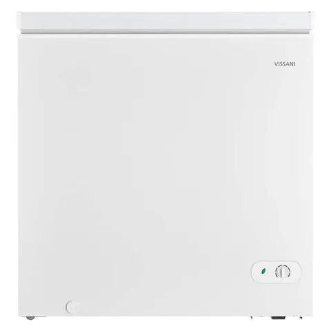 7 cu. ft. Manual Defrost Chest Freezer with LED Light Type and Removable Storage Basket in White, Garage Ready