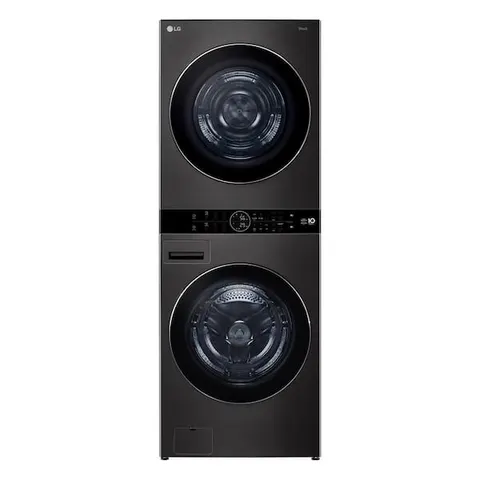 5.0 cu. ft. Washer 7.8 cu. ft. Dual Inverter Heat Pump Ventless Dryer Electric Laundry Center in Black Steel