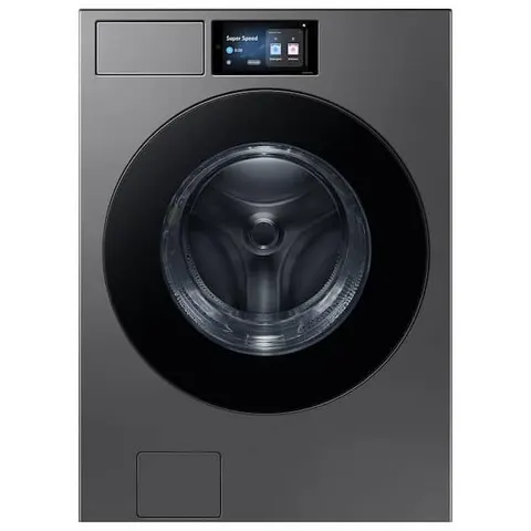 5.3 cu ft Bespoke AI Ultra Capacity Stackable Front Load Washer with AI Home and AI OptiWash+ in Dark Steel