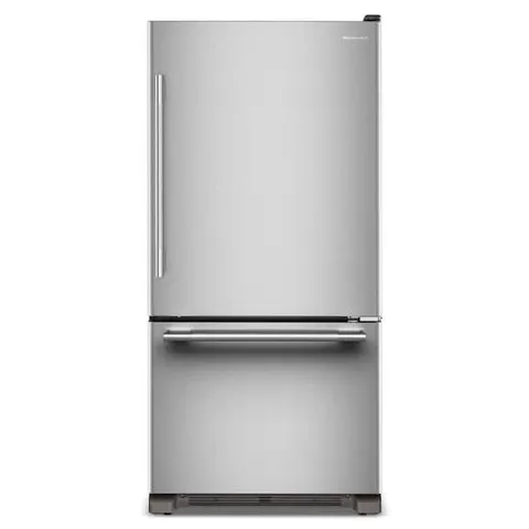 33 in. 22 cu. ft. Standard-Depth Bottom Freezer Refrigerator in PrintShield Stainless with Right Door Swing