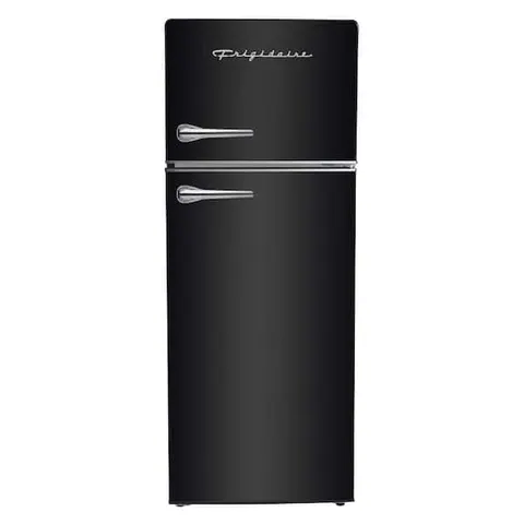 7.2 cu. ft. Retro Top Freezer Refrigerator in Black with Chrome Handle and Trim