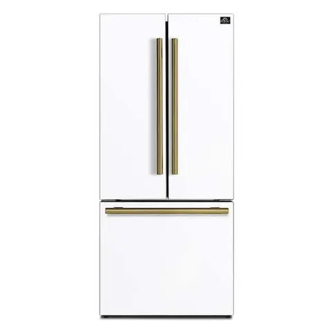 Espresso Gallipoli 30 in. French Door White Refrigerator, 17.5 cu. ft. Capacity with Ice Maker