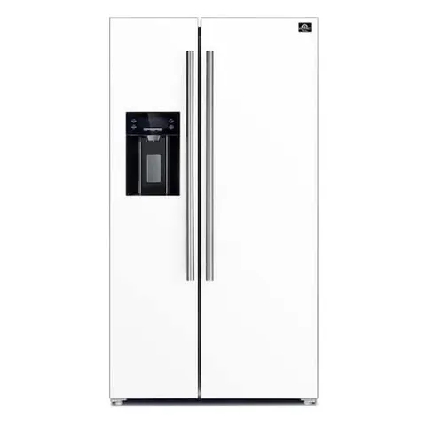 Espresso Salerno 36 in. Side-by-Side 20 cu.ft Refrigerator in White with Ice and Water Dispenser