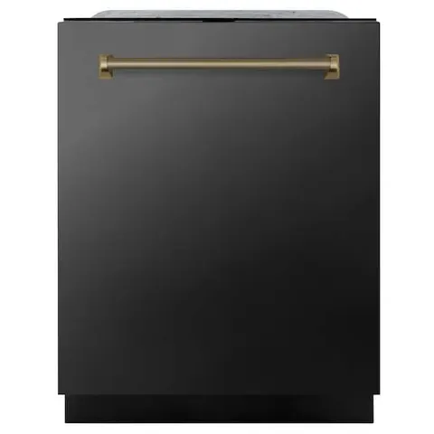 Autograph 24 in. Monument 3rd Rack Top Touch Control Dishwasher in Black Stainless Steel and Bronze Helix Handle, 45dBa