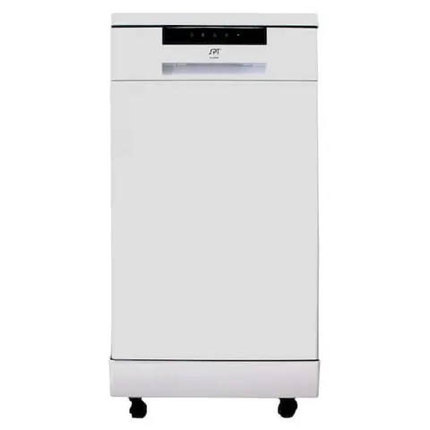18 in. White Electronic Portable 120-volt Dishwasher with 6-Cycles with 8 Place Setting Capacity