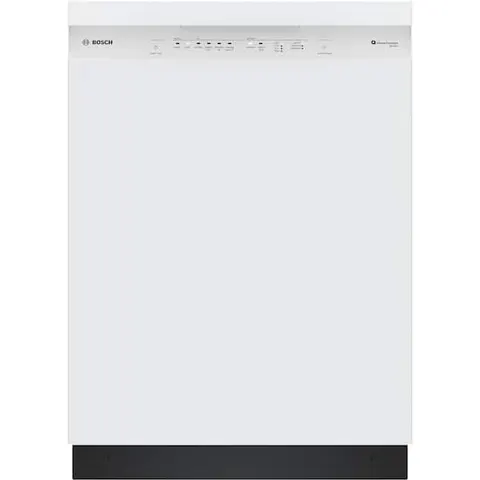 100 Series 24 in. White Front Control Smart Built-In Stainless Steel Tub Dishwasher, Quieter 48 dBA