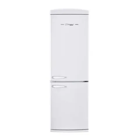 Classic Retro 24 in 11.7 cu. ft. Frost Free Retro Bottom Freezer Refrigerator in Marshmallow White, Energy Star