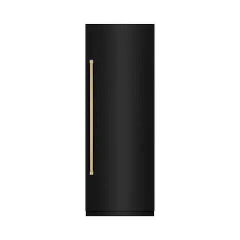 30 in. 16.7 cu. ft. Freezerless Column Refrigerator in Black Stainless Steel w/ Graphite Gray Interior & Bronze Accents