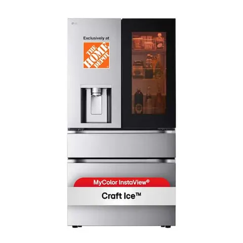 29 cu. ft. SMART MyColor InstaView Standard-Depth MAX 4-Door French Door Refrigerator in Stainless Steel with Craft Ice