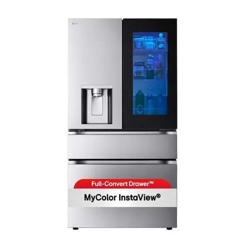 36 in. 29 cu. ft. Smart MyColor InstaView Standard-Depth MAX 4-Door French Door Refrigerator in Stainless Steel