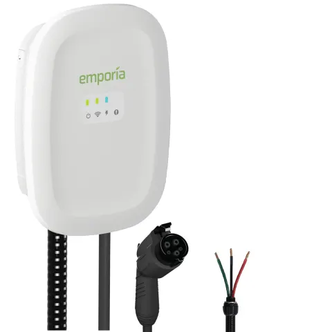Emporia EV Charger | White | Hardwire | J1772