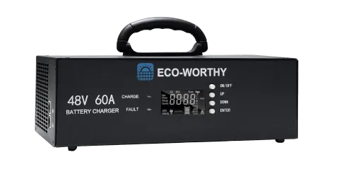 ECO-WORTHY 48V 60A Battery Charger with 3.2kW Maximum Output, 48V Battery Charger, Works with 120V or 120/240V Generator Input, NEMA L14-30P Plug