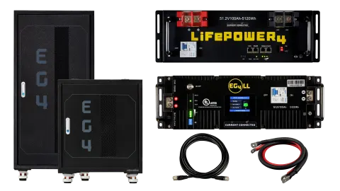 EG4 48V Battery Starter Kit, Choose Between LL-S or LifePower4 and Server Rack of Choice, Up to 30.72kWh of Battery Power