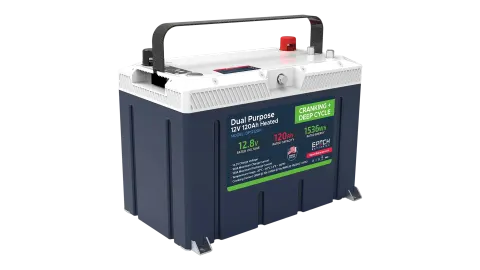 Epoch 12V 120Ah 1.54kWh Pro Cranking & Deep Cycle LiFePO4 Battery, Group 27 Heated and Bluetooth Lithium Battery