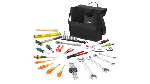 Wera 2go SHK 1 Tool Set for Plumbing and HVAC Applications, 30 Pieces with Carrying Container, Includes KNIPEX, STABILA, PICARD, PUK, BESSEY, and More