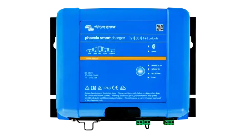 Victron Energy Smart IP43 1+1 Charger, 12V 50A Battery Charger For Lithium and Lead-Acid Batteries, 85-250Vac Power Input