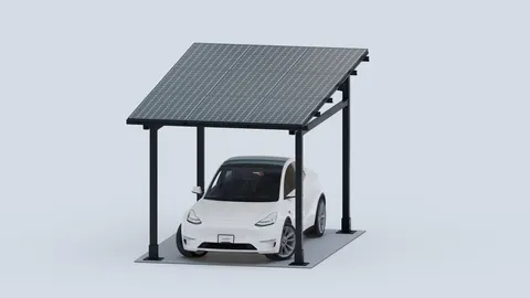 Chiko USA Premier Residential Steel Carport | Black | Solar Pergola | Solar Gazebo