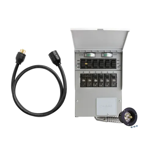 Starter Home Backup Kit (120V/240V, 30 Amp, 6-Circuit Transfer Switch + Cable, For F3800)