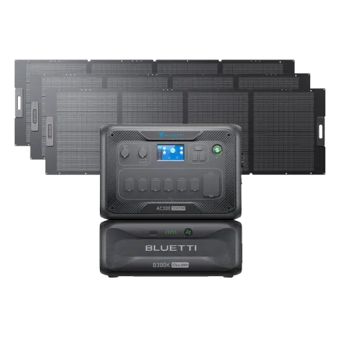 BLUETTI AC300+B300K+3*350W Solar | Home Battery Backup