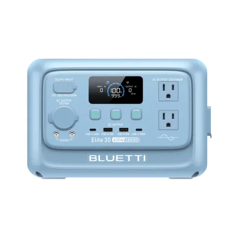 BLUETTI Elite 30 V2 Portable Power Station | 600W 288Wh (Glacier Blue)