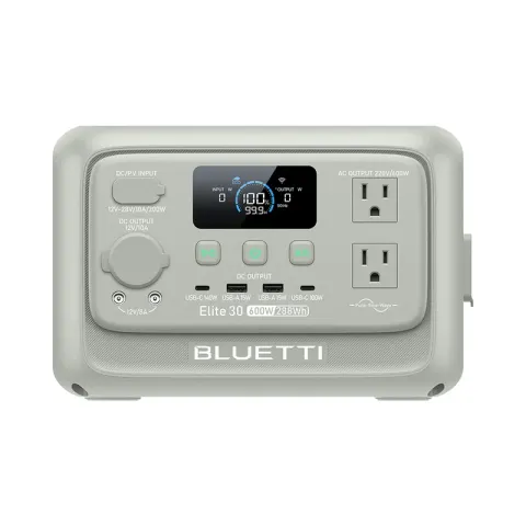 BLUETTI Elite 30 V2 Portable Power Station | 600W 288Wh (Light Sand Grey)