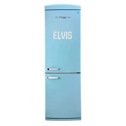 Elvis Classic Retro 12 cu ft Bottom Mount Refrigerator in Blue Hawaii