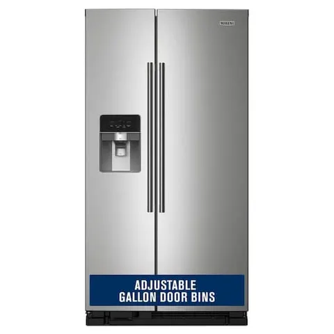 36 in. 25 cu. ft. Side-by-Side Refrigerator in Fingerprint Resistant Stainless Finish with Can Caddy