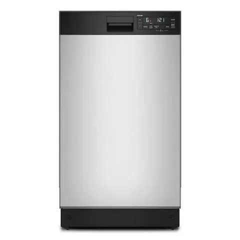 18 in. Front Control Standard Built-In Dishwasher in Stainless Steel with 5-cycles 48 dBA