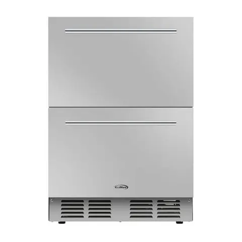 24 in. 4.9 cu. ft. Built-In Outdoor Refrigerator with Double Drawer for Outdoor Home Kitchen in Stainless-Steel
