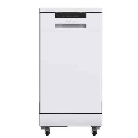 18 in. White Electronic Portable 120-volt Dishwasher with 3-Cycles with 8 Place Settings Capacity