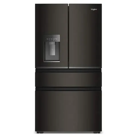 36 in. 22 cu. ft. Counter Depth French Door Refrigerator in Black Stainless Finish with EasyView Drawers